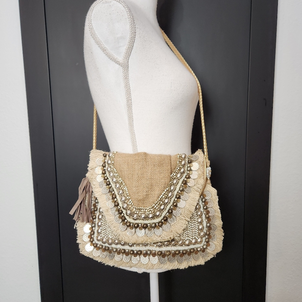 Shashi Women's Purse Beaded Crossbody Fringe Bohemian
